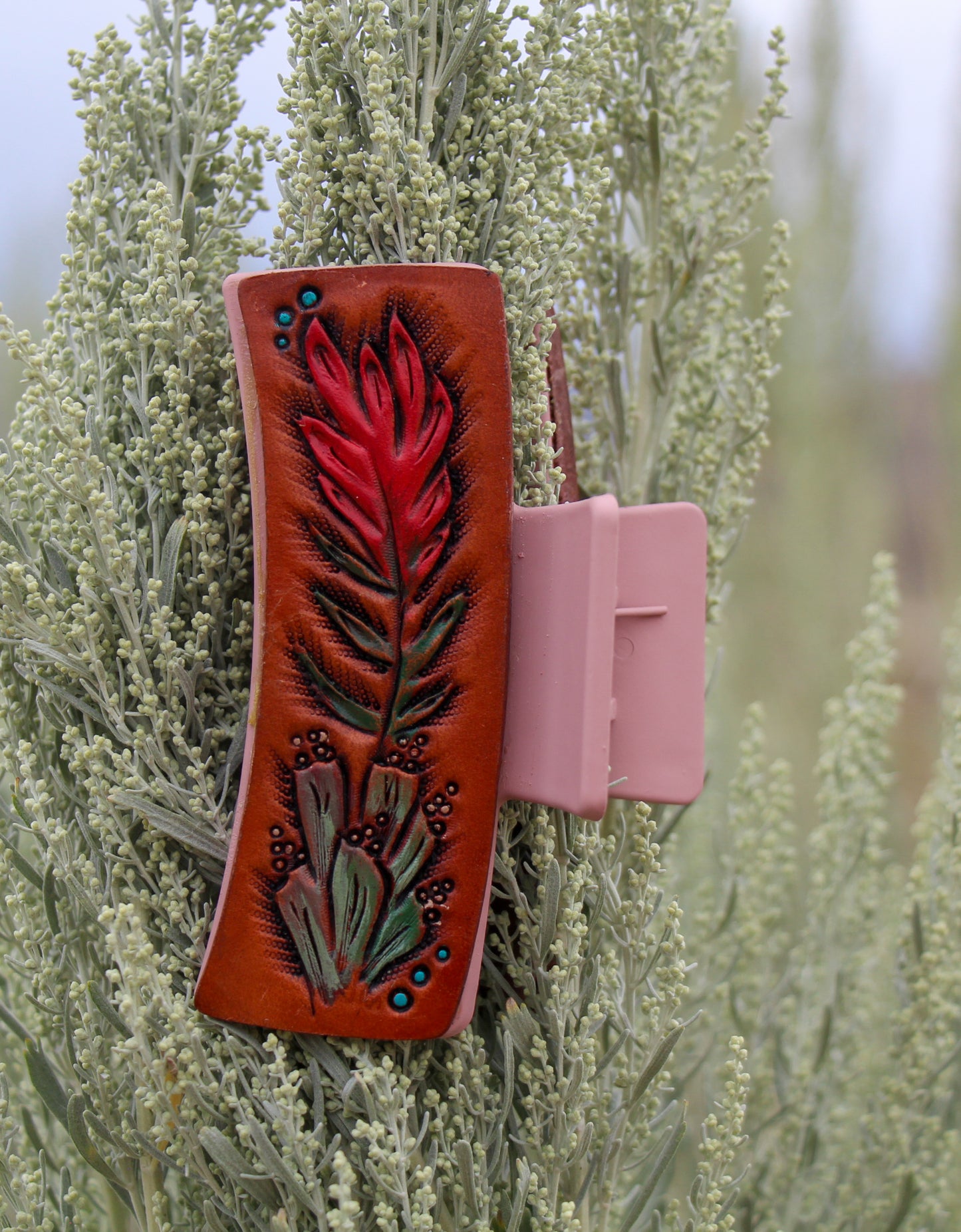 Paintbrush and Floral Medium hair claw